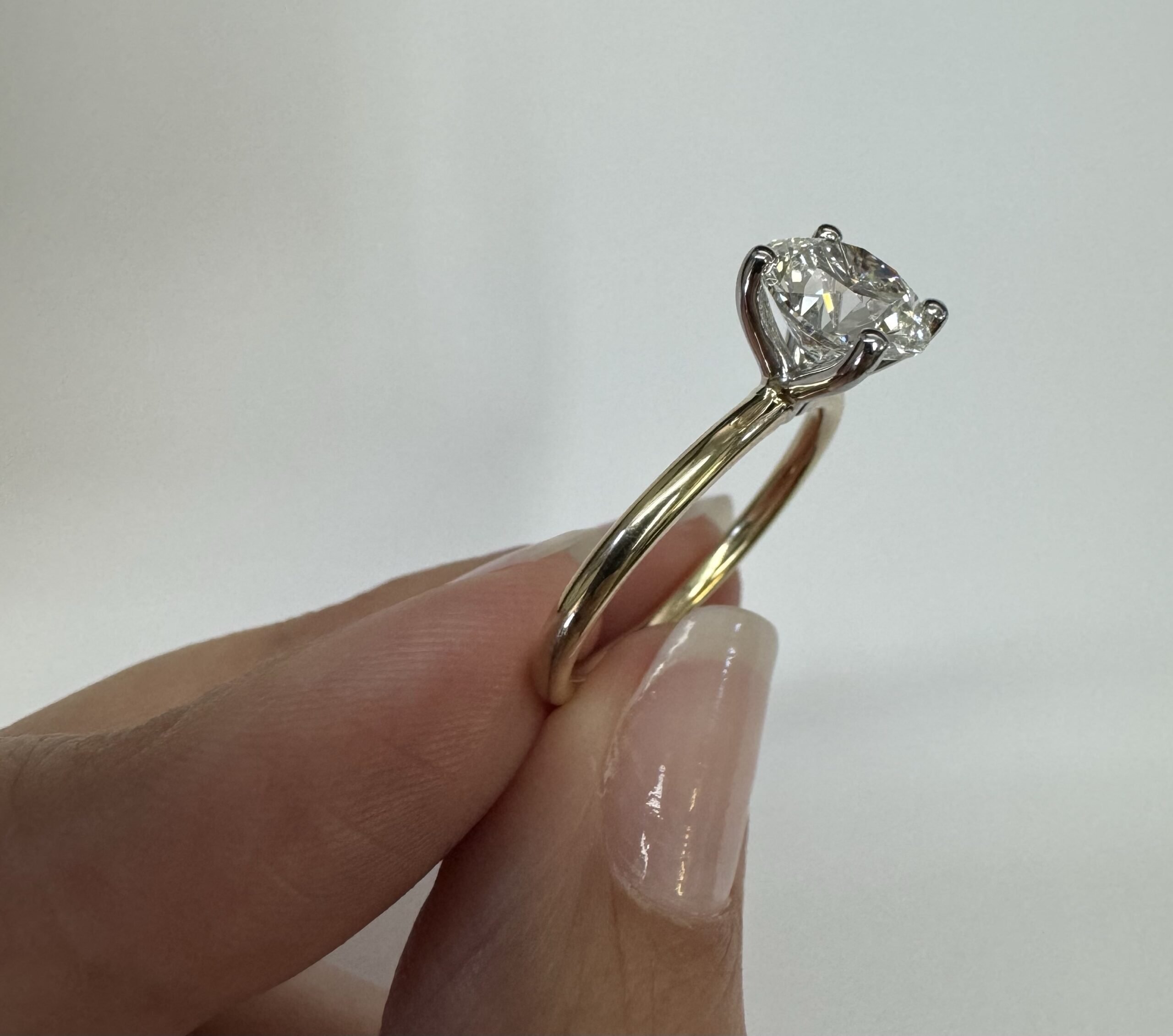 14k 2tone 1.82 Carat Genuine Lab Grown Round Brilliant Cut Diamond Engagement Ring - Image 8