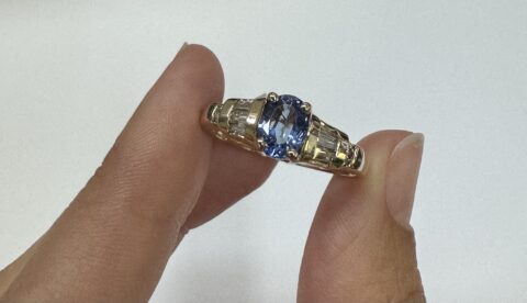 14k Yellow Gold 3/4 Ct Tanzanite & .45 Cttw Genuine Diamond Ring