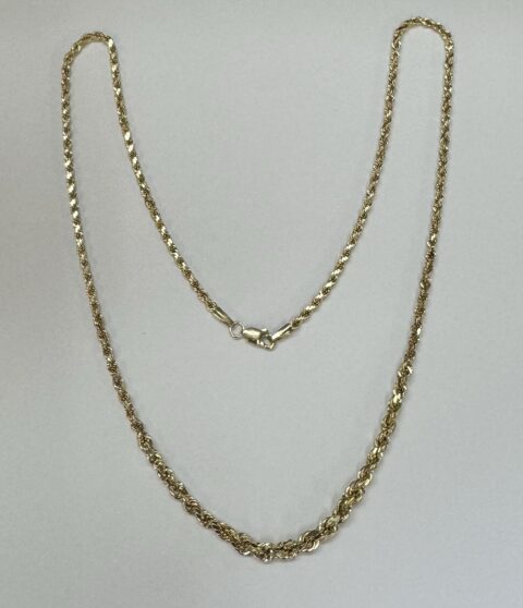14k Yellow Gold 18” Graduated Rope Chain