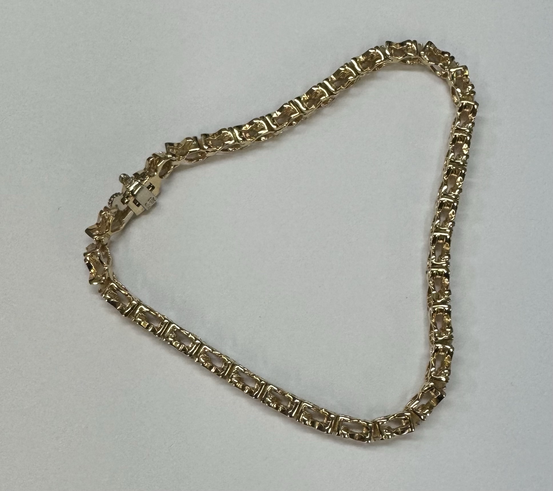 14k Yellow Gold Genuine 2.00 Cttw Round Brilliant Cut Diamond “X” Link Bracelet - Image 25