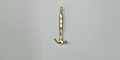 14k Yellow Gold Hammer Pendant
