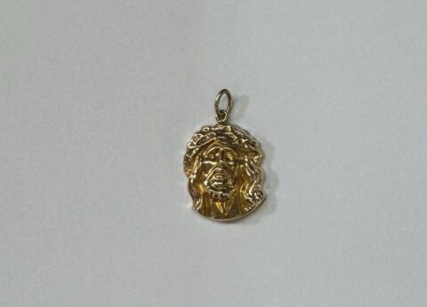 14k Yellow Gold Small Christ Head Charm