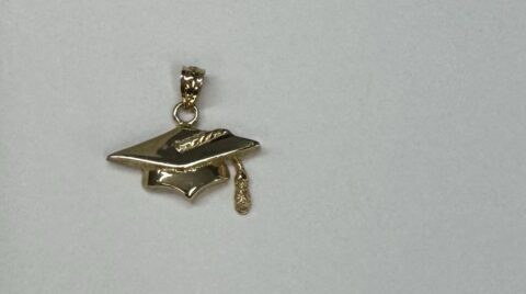 14k Yellow Gold Graduation Cap Charm