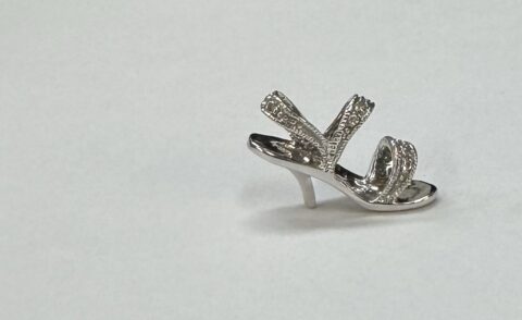10k White Gold Genuine Diamond Stiletto Charm