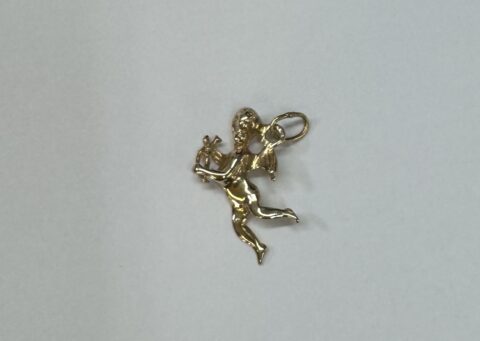 14k Yellow Gold Cupid Charm