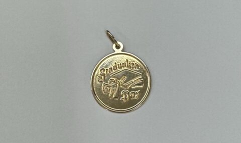 14k Yellow Gold “Graduation Day” Disc Charm