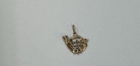 14k Yellow Gold French Horn Charm