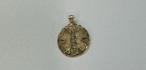 14k Yellow Gold Medic Alert Caduceus Pendant