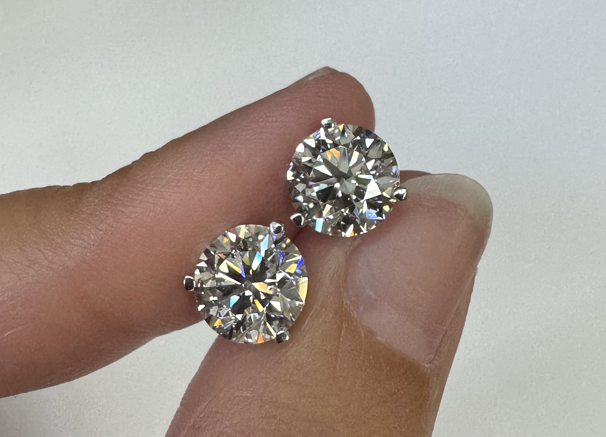 14k White Gold Genuine 4.00 Cttw Lab Grown Round Brilliant Cut Diamond Stud Earrings - Image 6