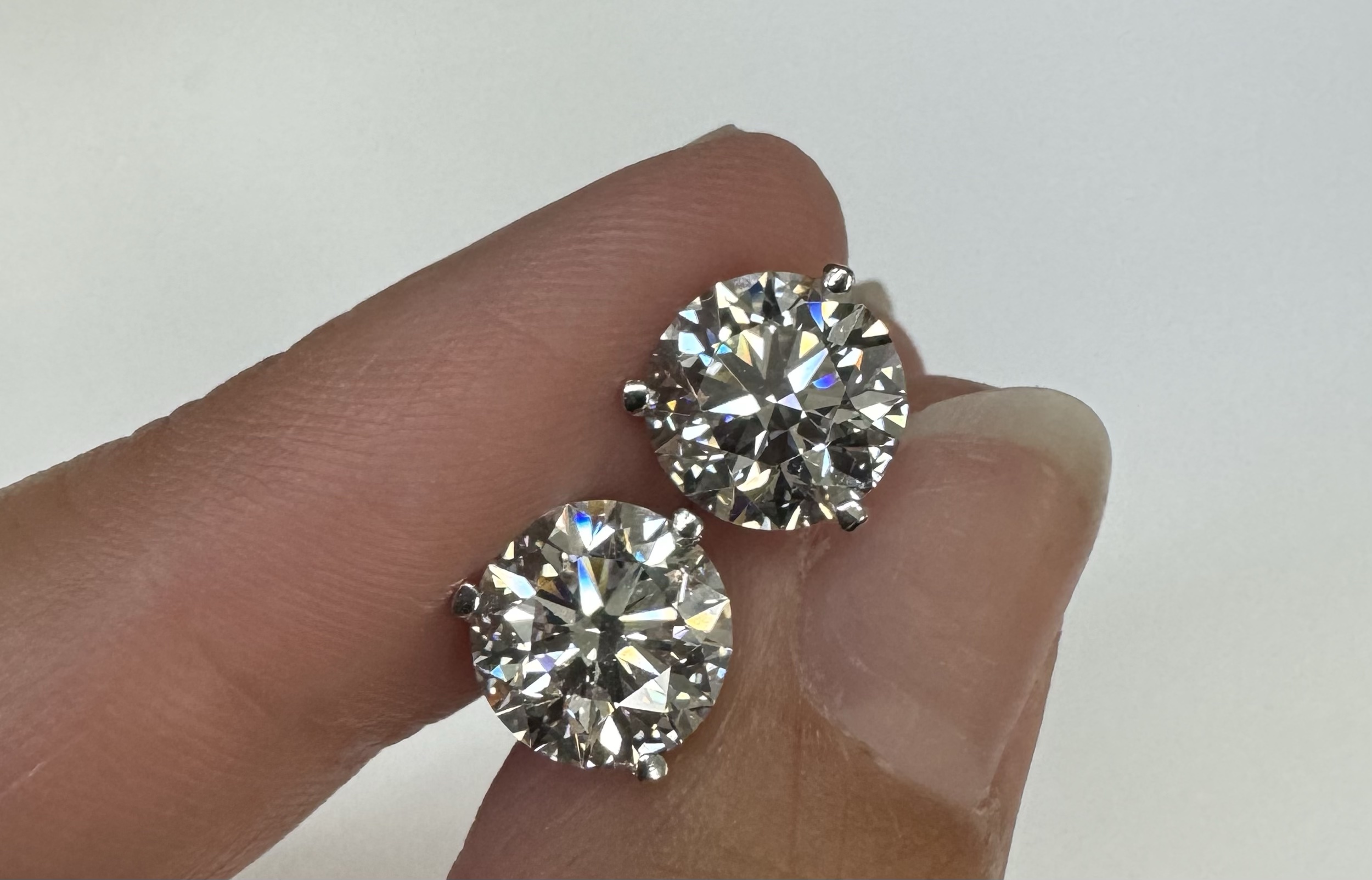 14k White Gold Genuine 4.00 Cttw Lab Grown Round Brilliant Cut Diamond Stud Earrings - Image 7