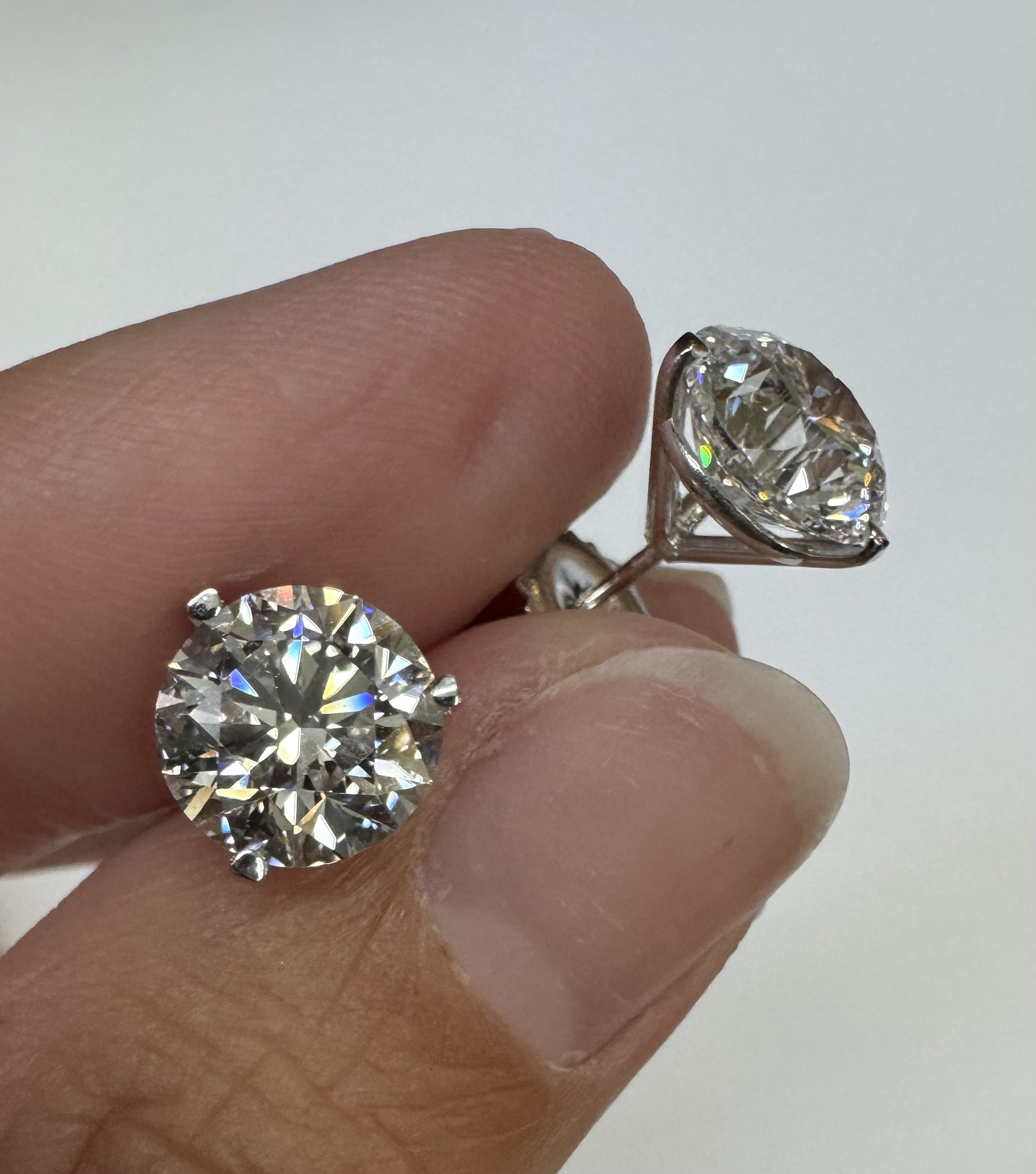 14k White Gold Genuine 4.00 Cttw Lab Grown Round Brilliant Cut Diamond Stud Earrings - Image 10
