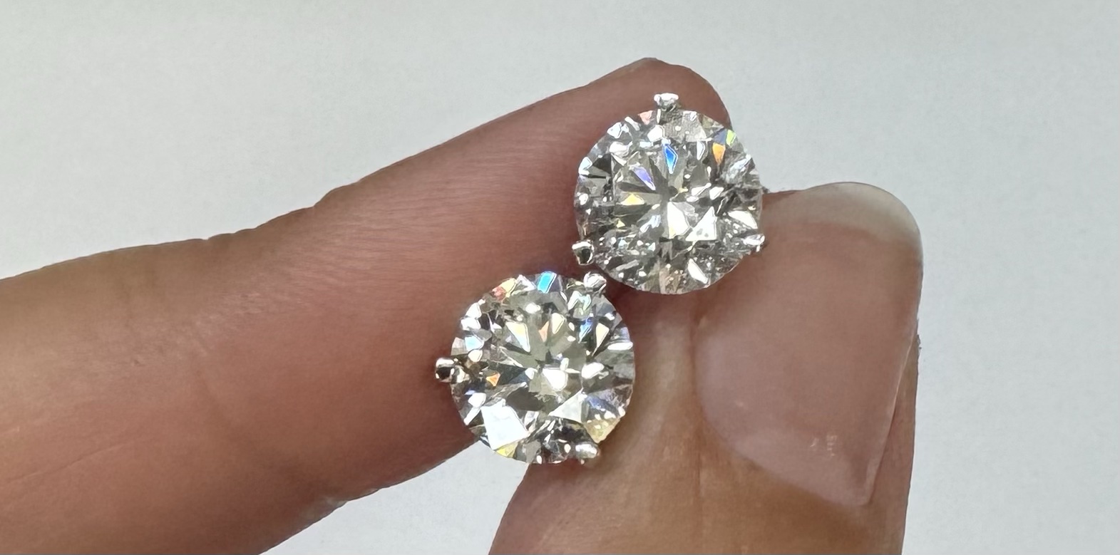 14k White Gold Genuine 4.00 Cttw Lab Grown Round Brilliant Cut Diamond Stud Earrings - Image 11