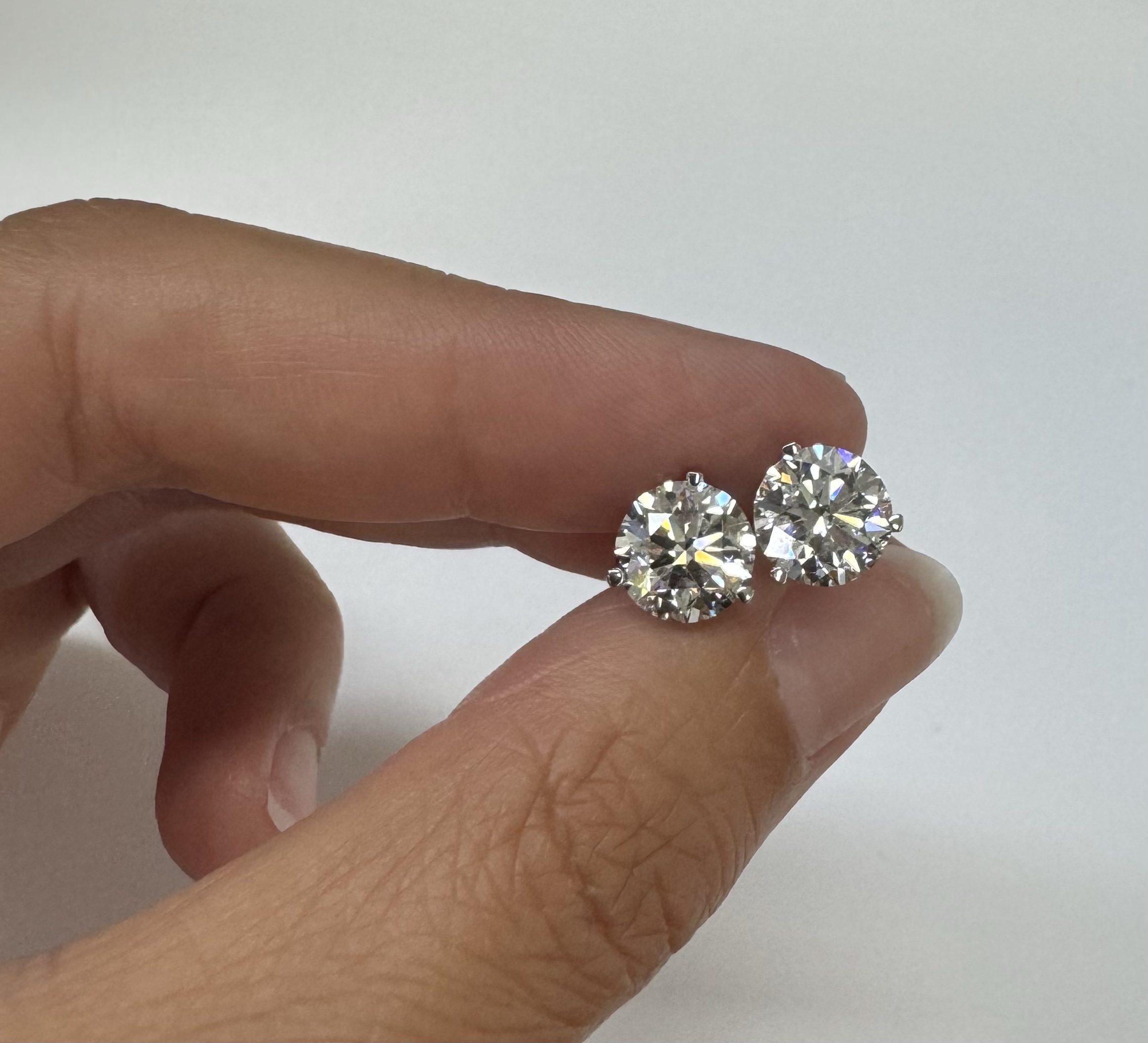 14k White Gold Genuine 4.00 Cttw Lab Grown Round Brilliant Cut Diamond Stud Earrings - Image 12