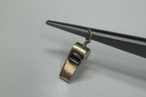 Vintage 14k Yellow Gold Whistle Charm