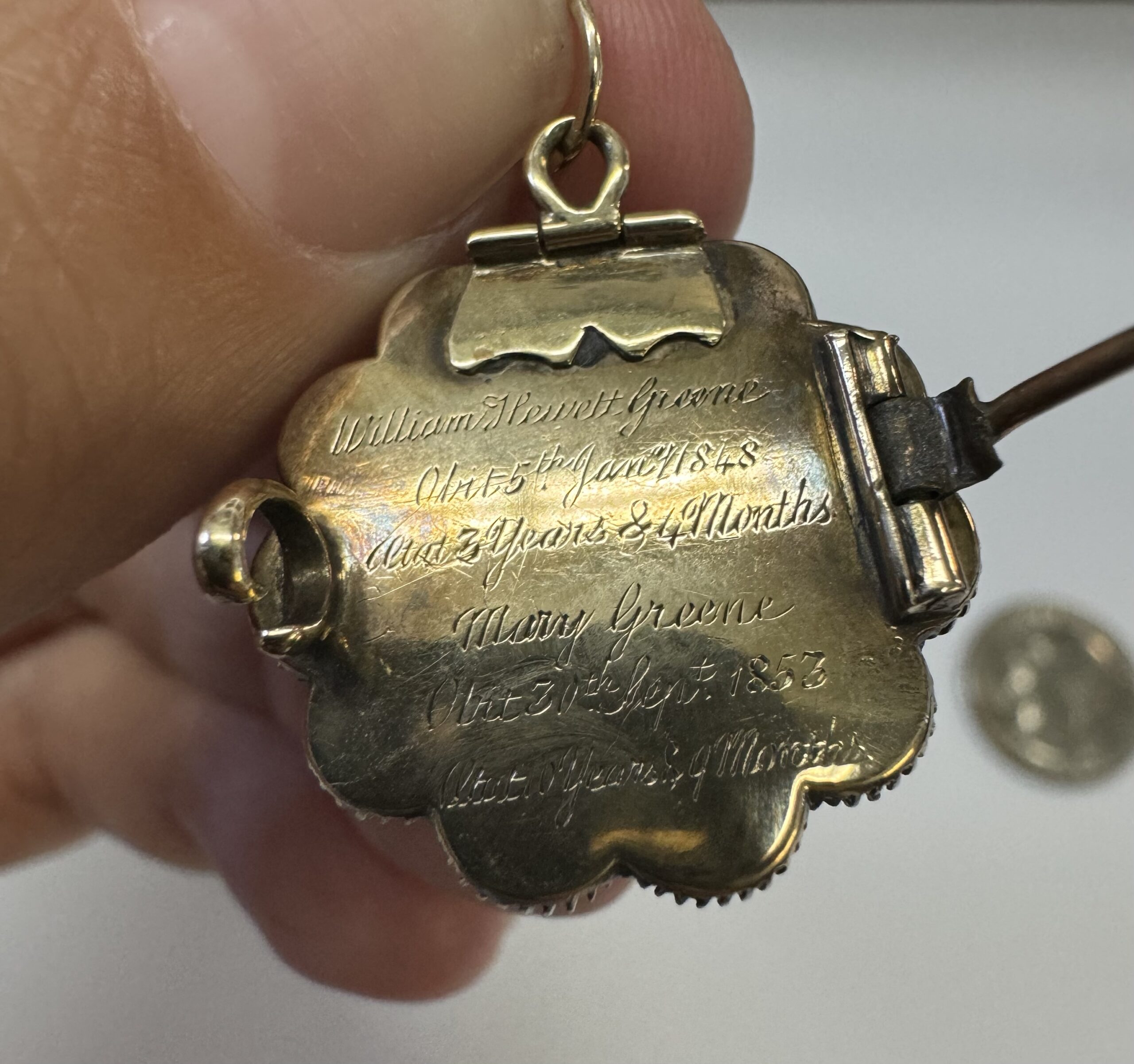 Antique Over 170 Year Old 14k Yellow Gold Genuine Garnet & Pearl Memorial Brooch With Pendant Loop - Image 20