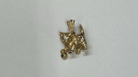 14k Yellow Gold Kitten Pendant
