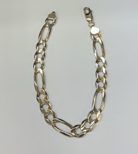 Gent’s 14k Yellow Gold Figaro Bracelet, 26.8 Grams