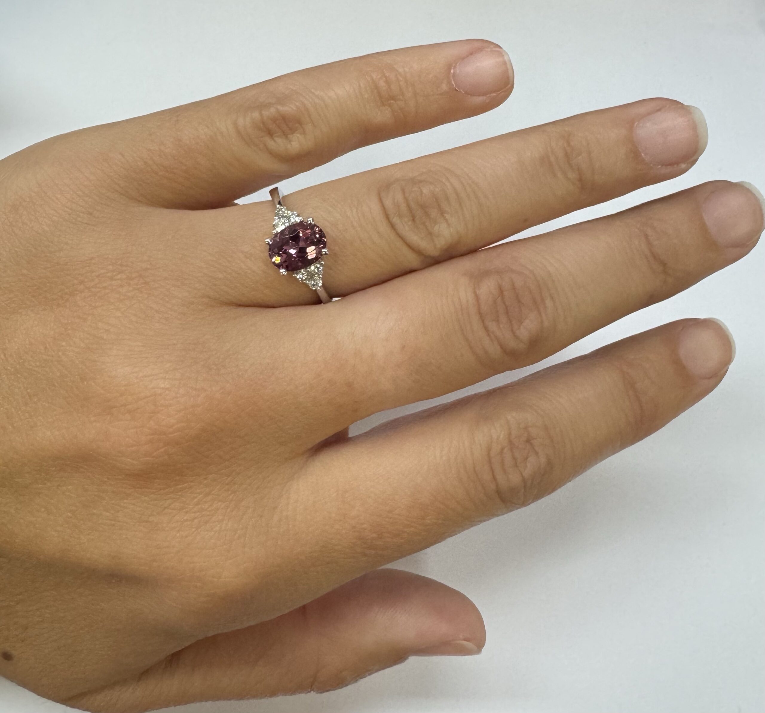 14k Yellow Gold Genuine 1.40 Cttw Pink Tourmaline & Diamond Ring - Image 10