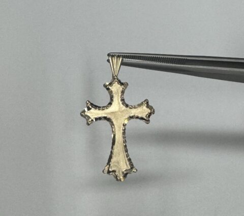 14k Yellow Gold Cross With Textured Finish
