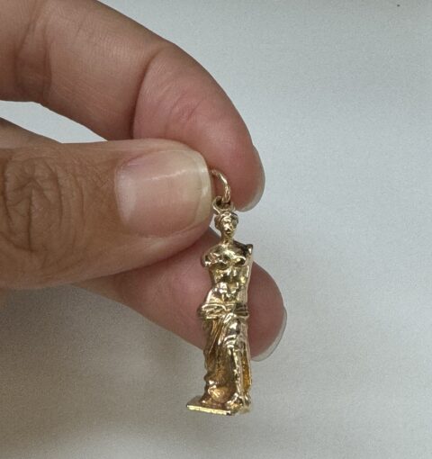 Vintage 14k Yellow Gold Roman Statue Charm