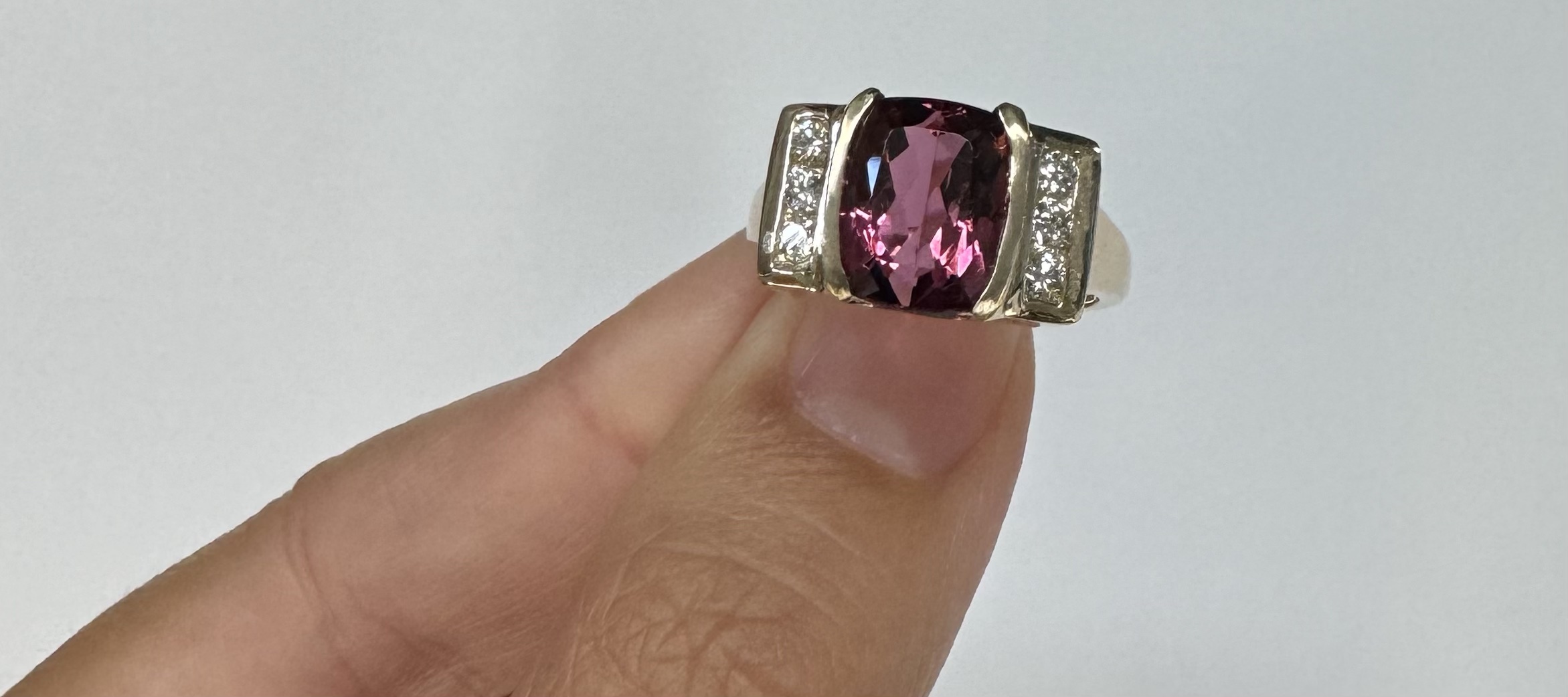 14k Yellow Gold Genuine 4.00 Carat Pink Tourmaline & Diamond Ring - Image 32