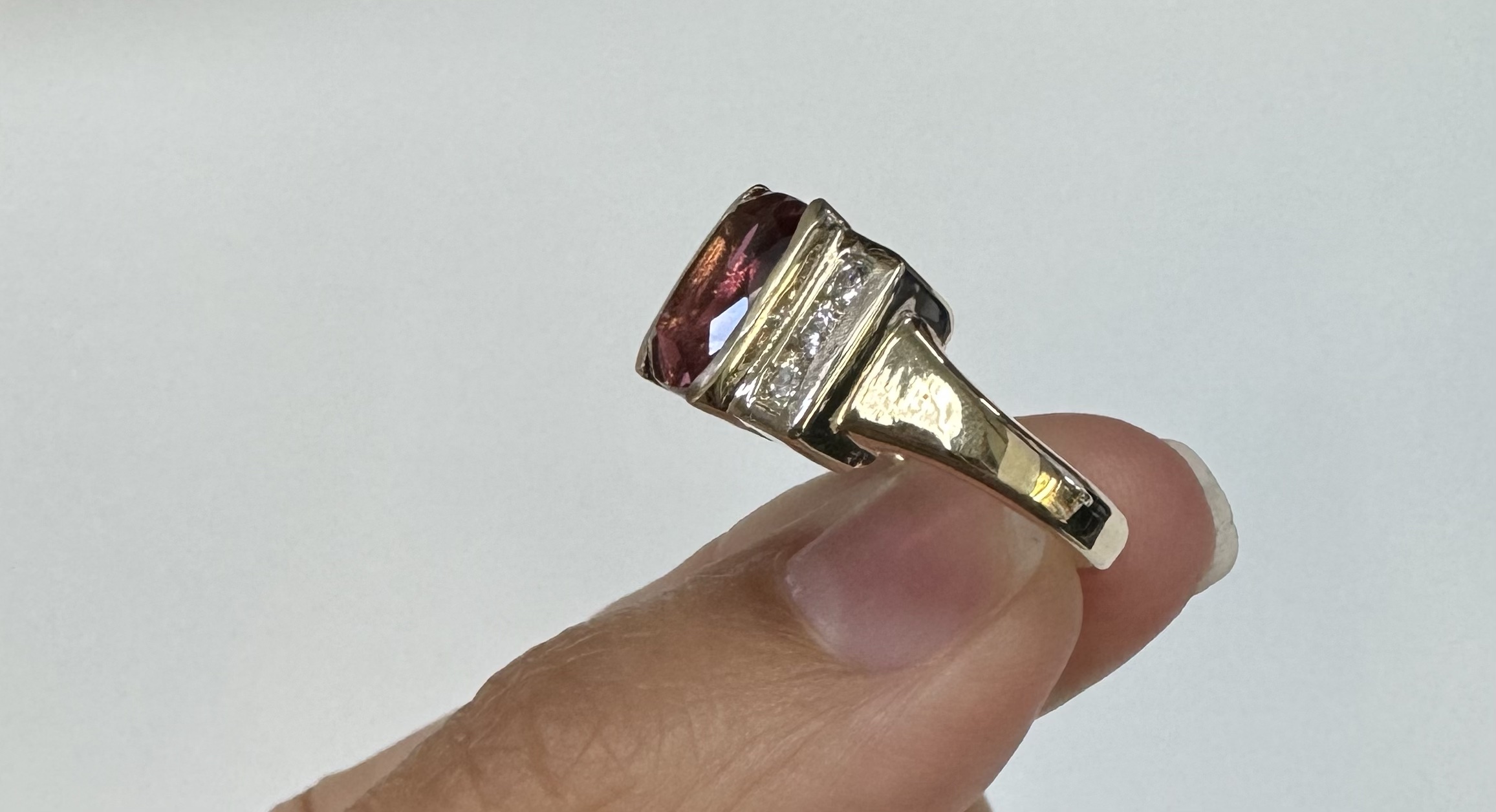 14k Yellow Gold Genuine 4.00 Carat Pink Tourmaline & Diamond Ring - Image 36