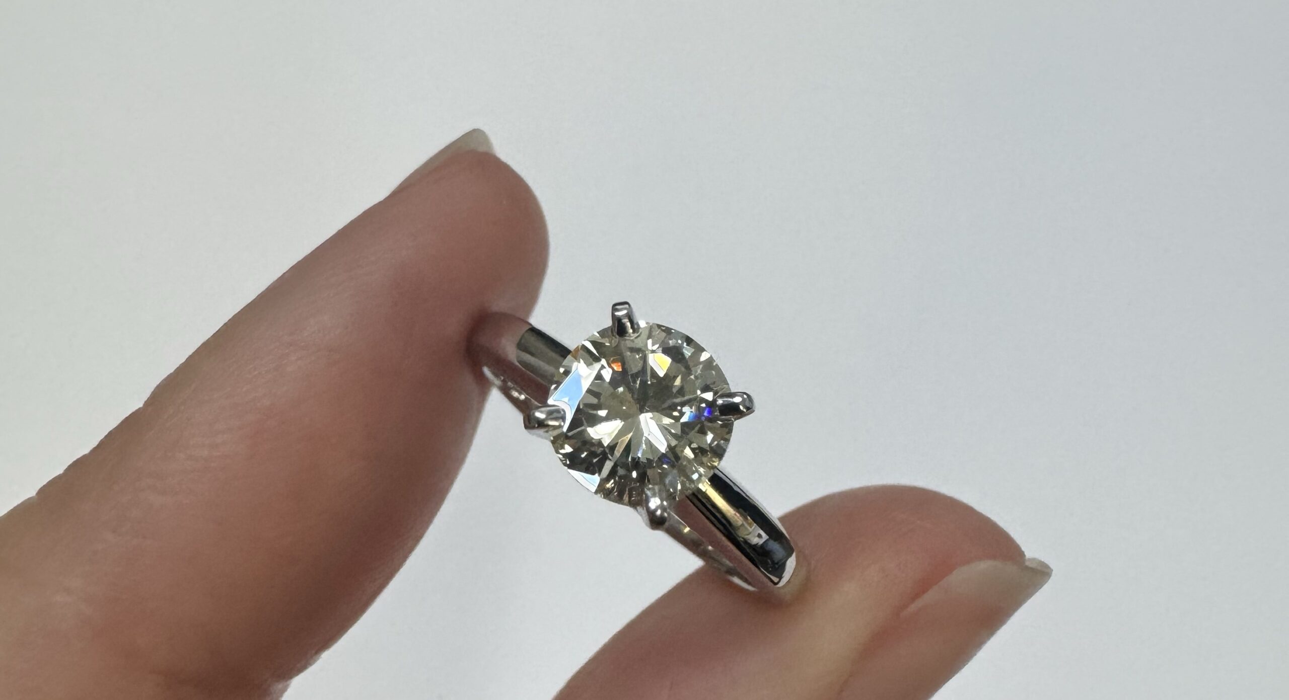 14k White Gold Genuine .87 Cttw Round Brilliant Cut Diamond Solitaire - Image 10