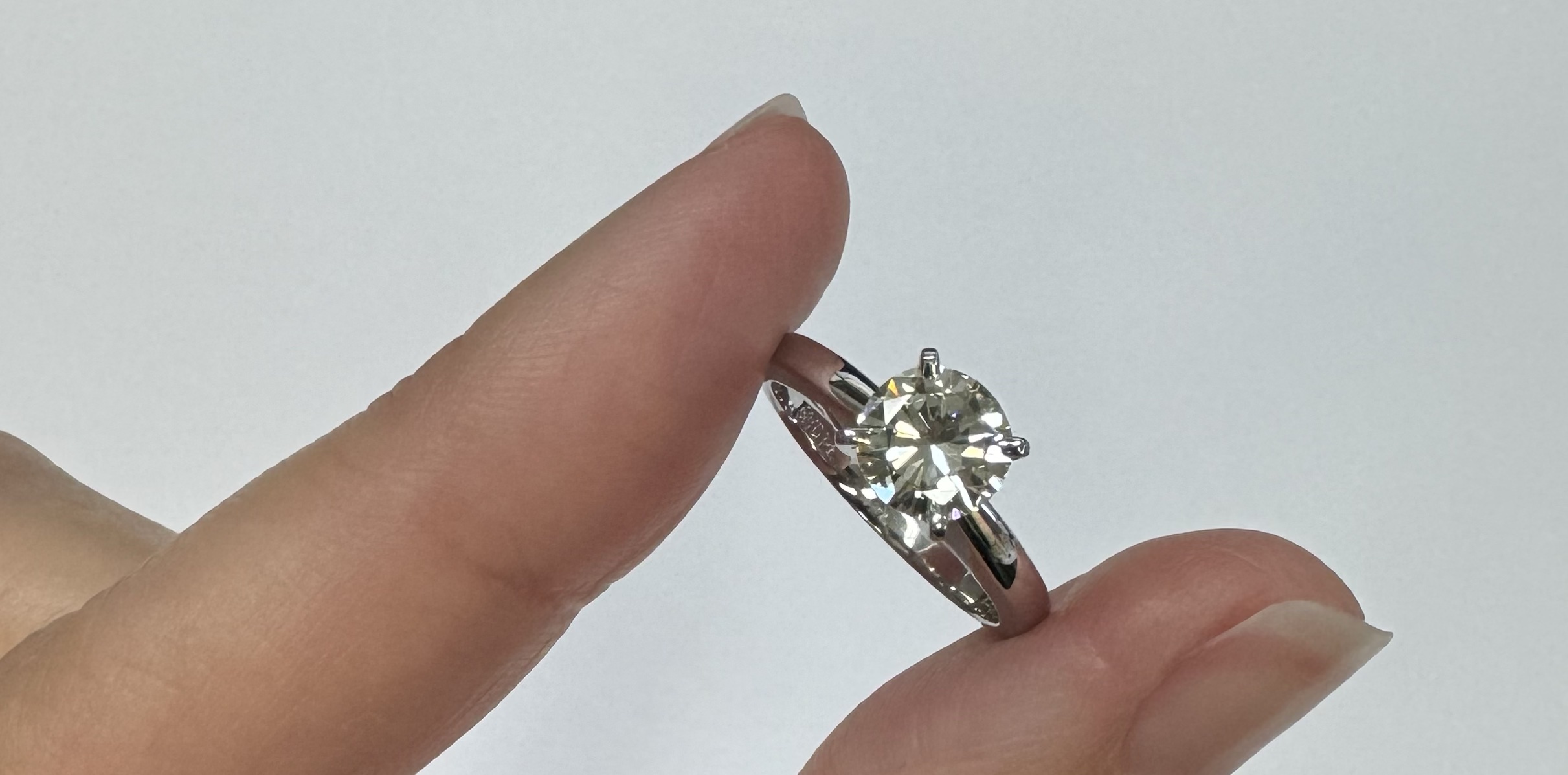 14k White Gold Genuine .87 Cttw Round Brilliant Cut Diamond Solitaire - Image 4