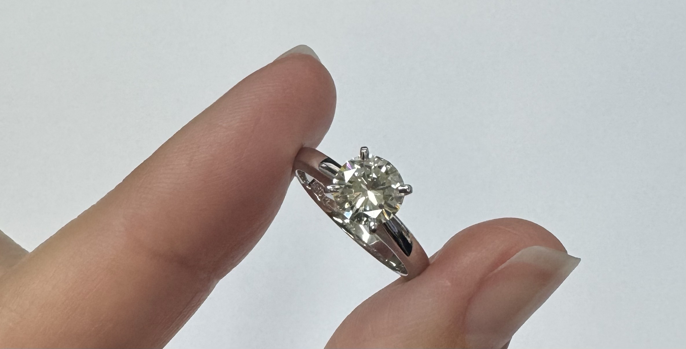 14k White Gold Genuine .87 Cttw Round Brilliant Cut Diamond Solitaire - Image 3