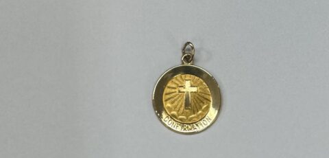 14k Yellow Gold Confirmation Disc Charm