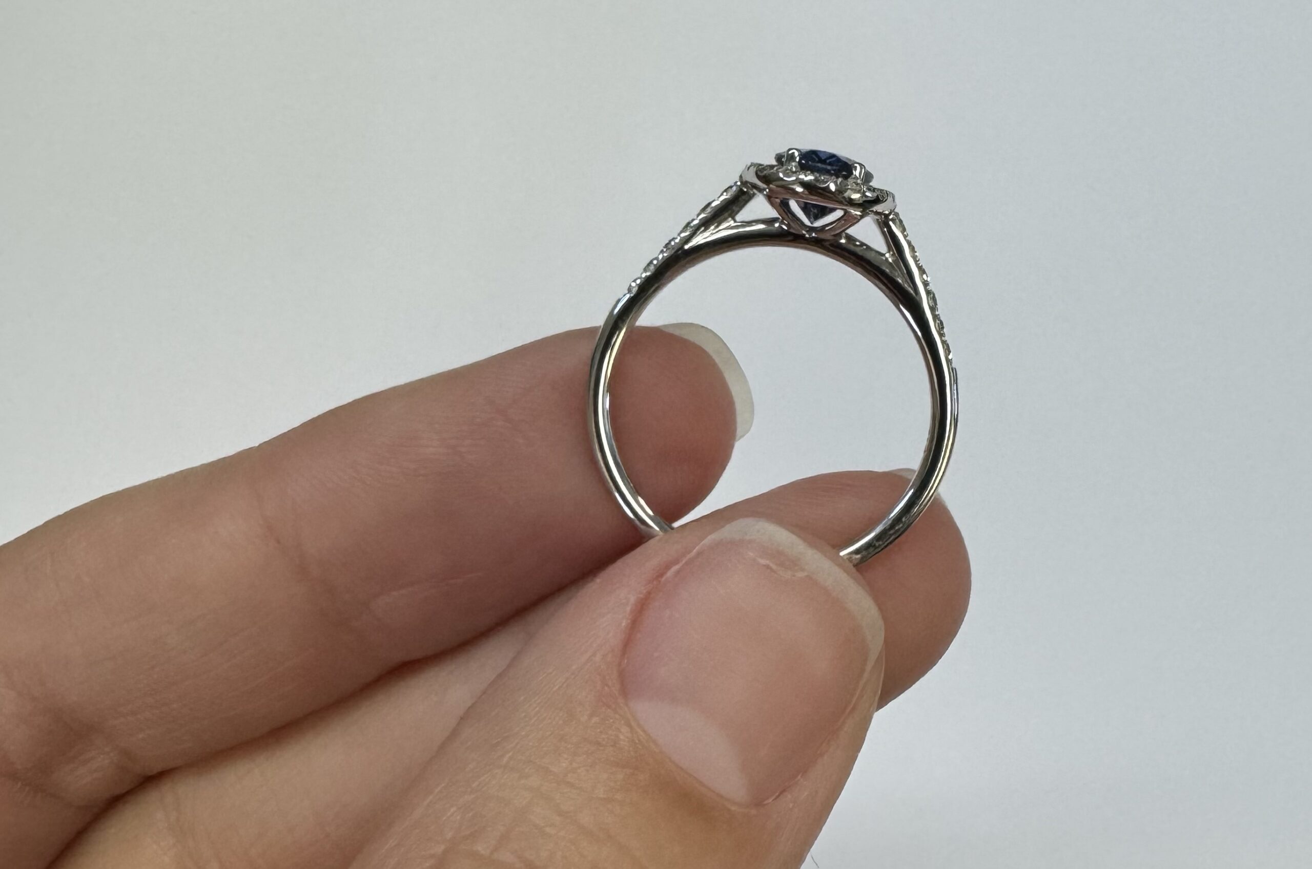 14k White Gold Genuine 1.20 Cttw Ceylon Sapphire & Diamond Halo Ring - Image 18