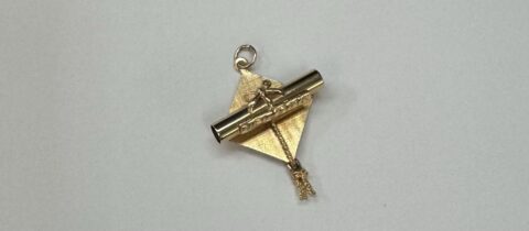 Vintage 14k Yellow Gold Graduation Cap & Diploma Charm