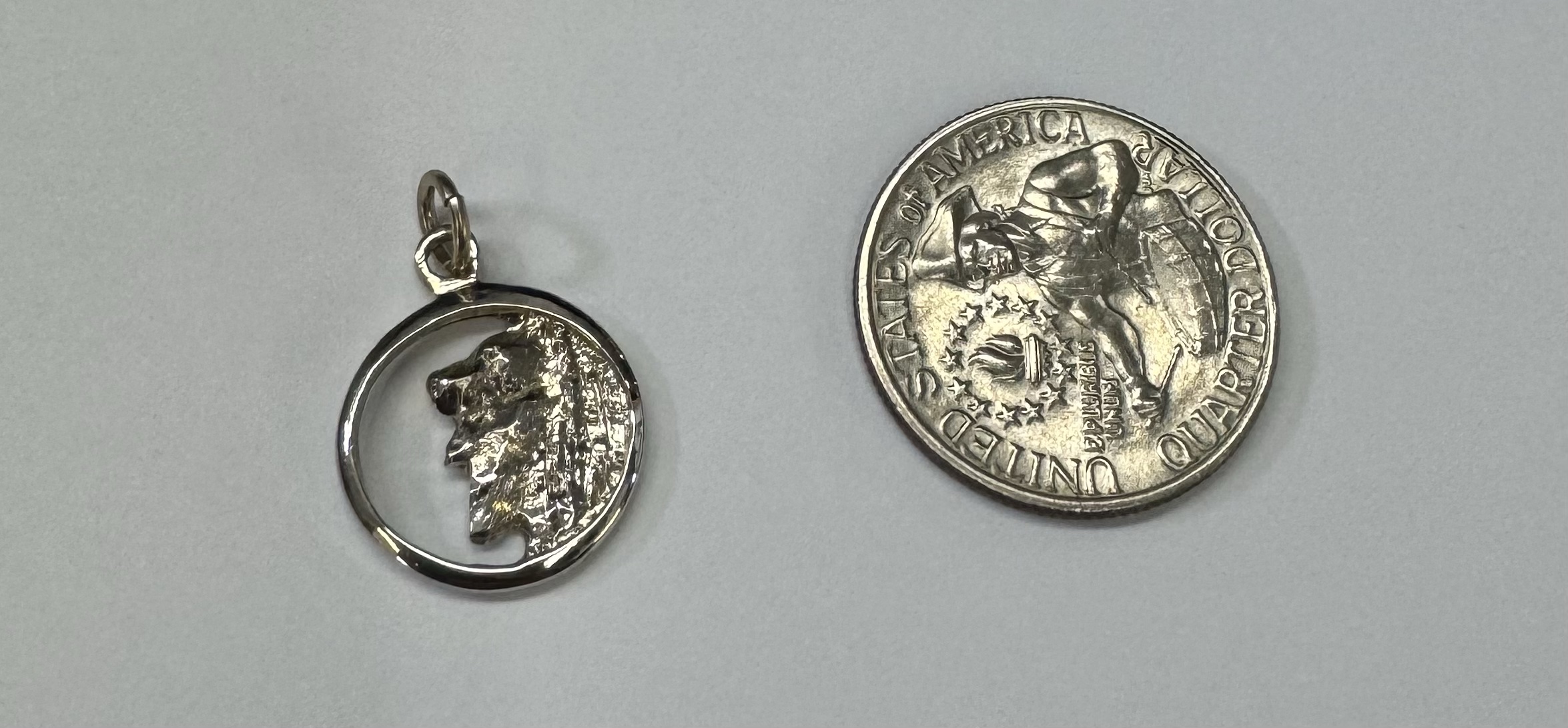 14k White Gold Old Man in the Mountain Charm - Image 10