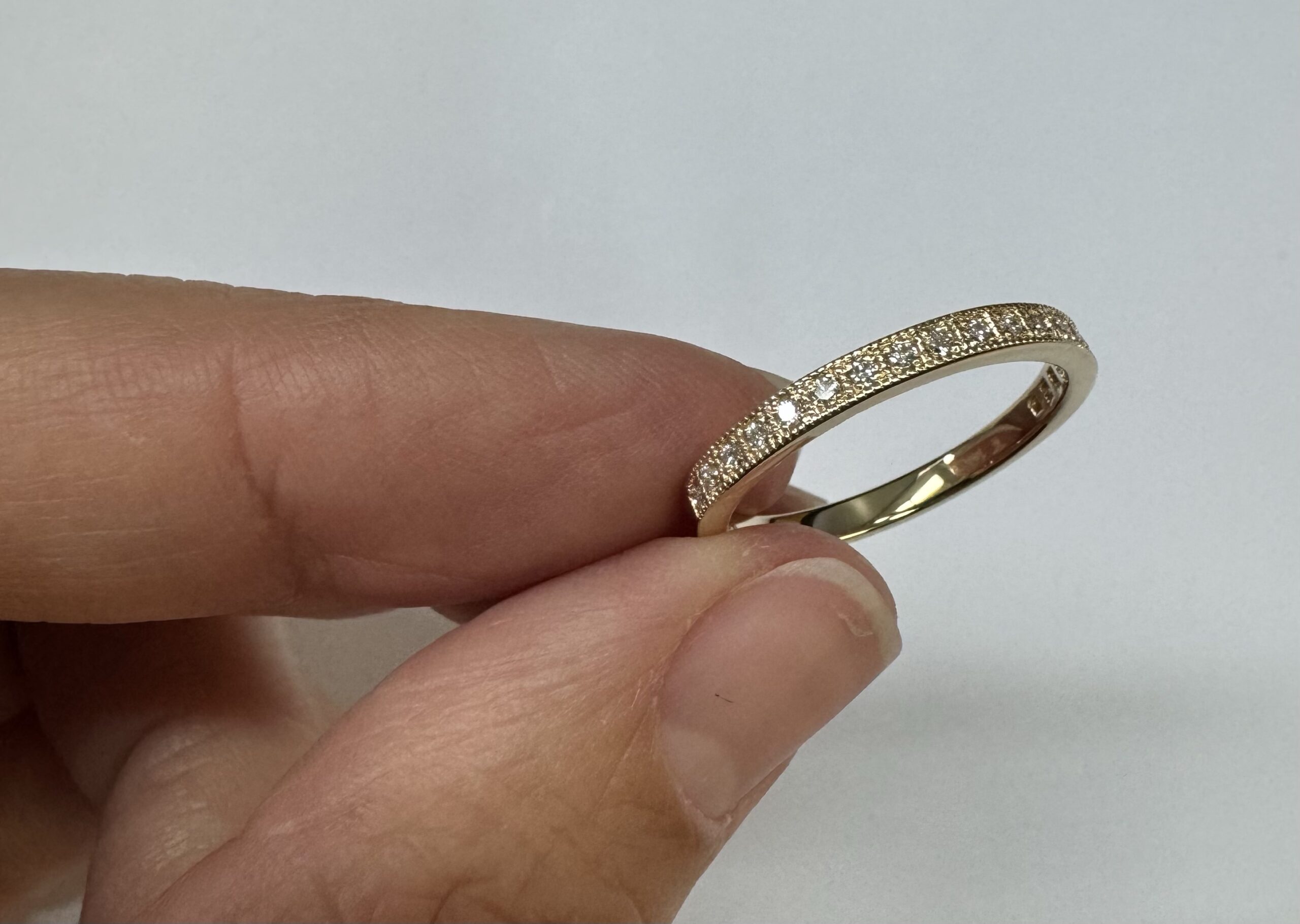 14k Yellow Gold 19 Stone .13 Cttw Round Brilliant Cut Diamond Pave' Band - Image 16