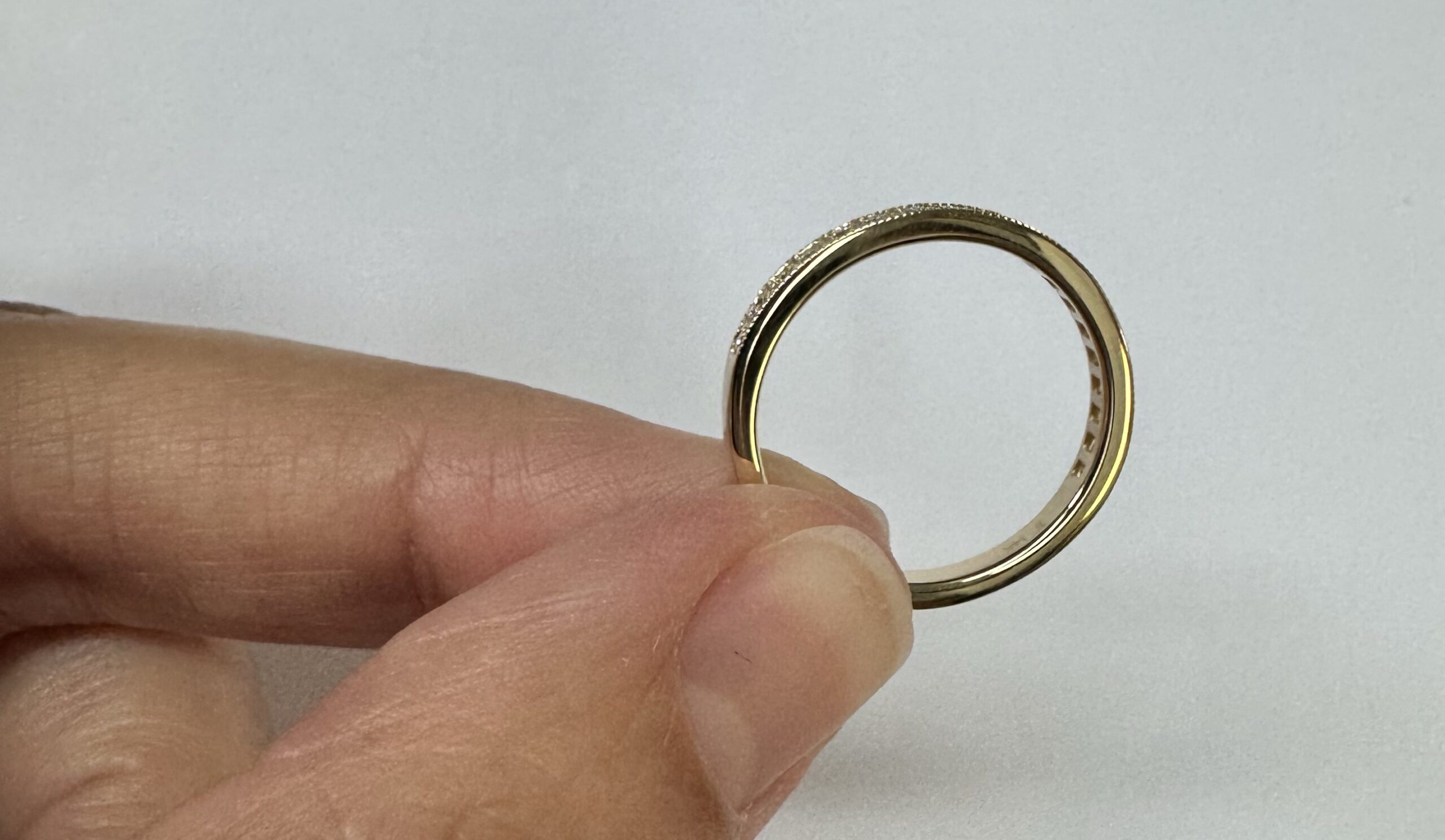 14k Yellow Gold 19 Stone .13 Cttw Round Brilliant Cut Diamond Pave' Band - Image 15