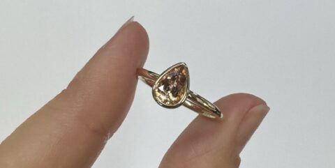 14k Yellow Gold Genuine .90 Cttw Topaz Bezel Ring