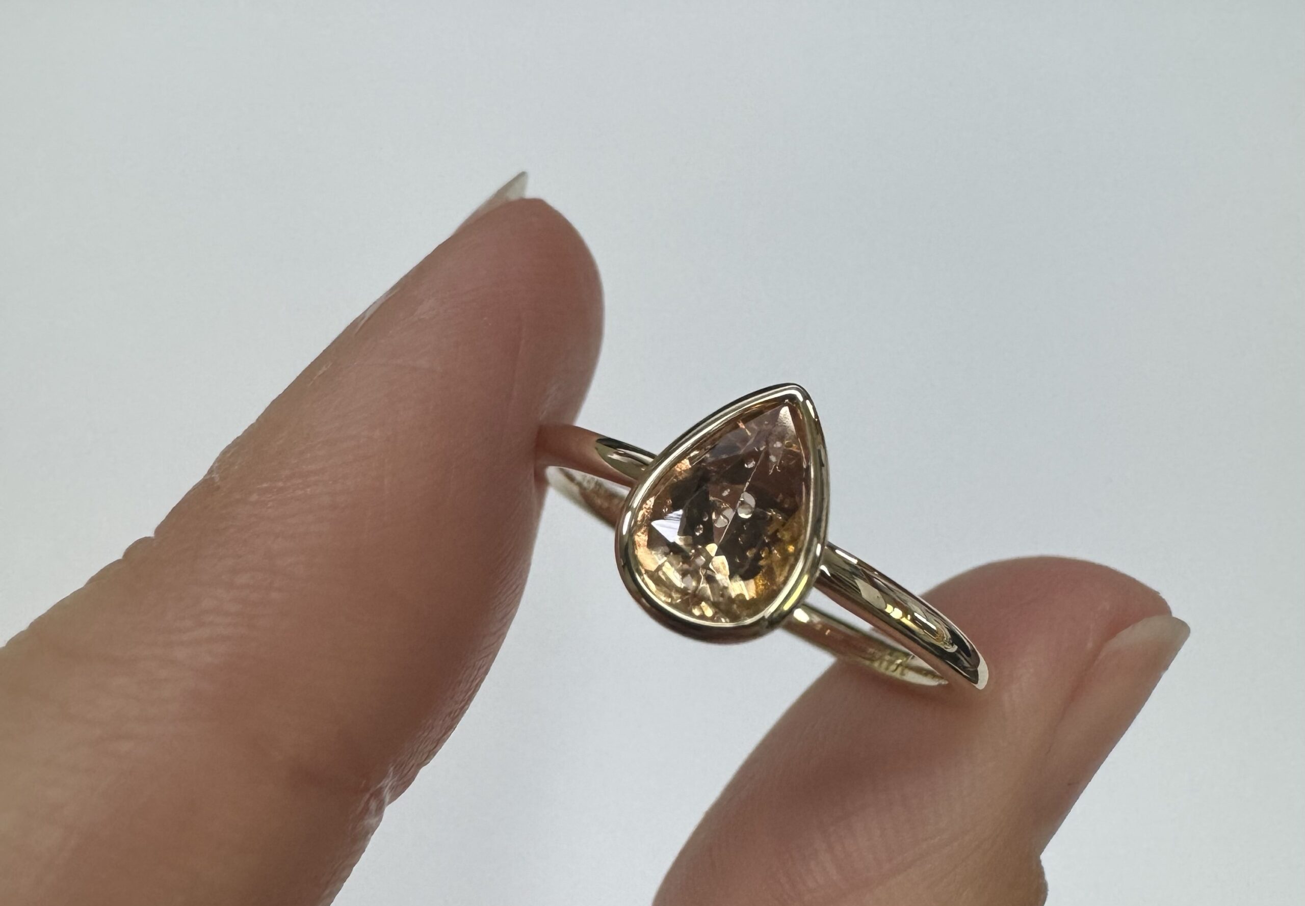14k Yellow Gold Genuine .90 Cttw Topaz Bezel Ring - Image 2