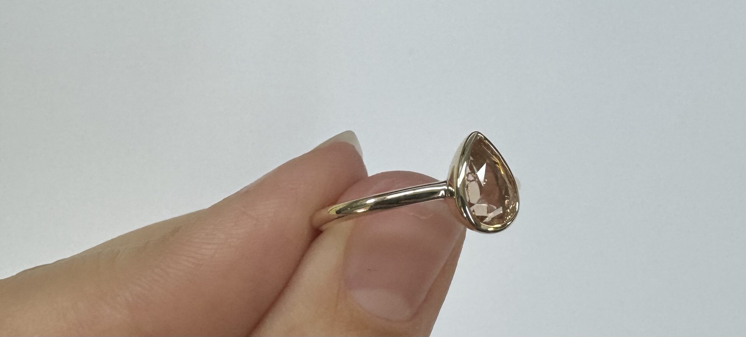 14k Yellow Gold Genuine .90 Cttw Topaz Bezel Ring - Image 3