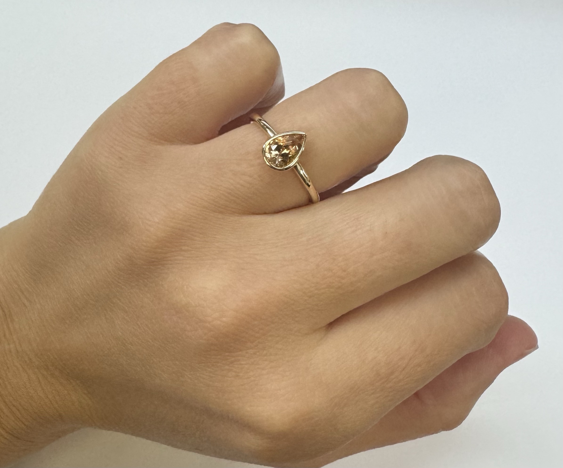 14k Yellow Gold Genuine .90 Cttw Topaz Bezel Ring - Image 5