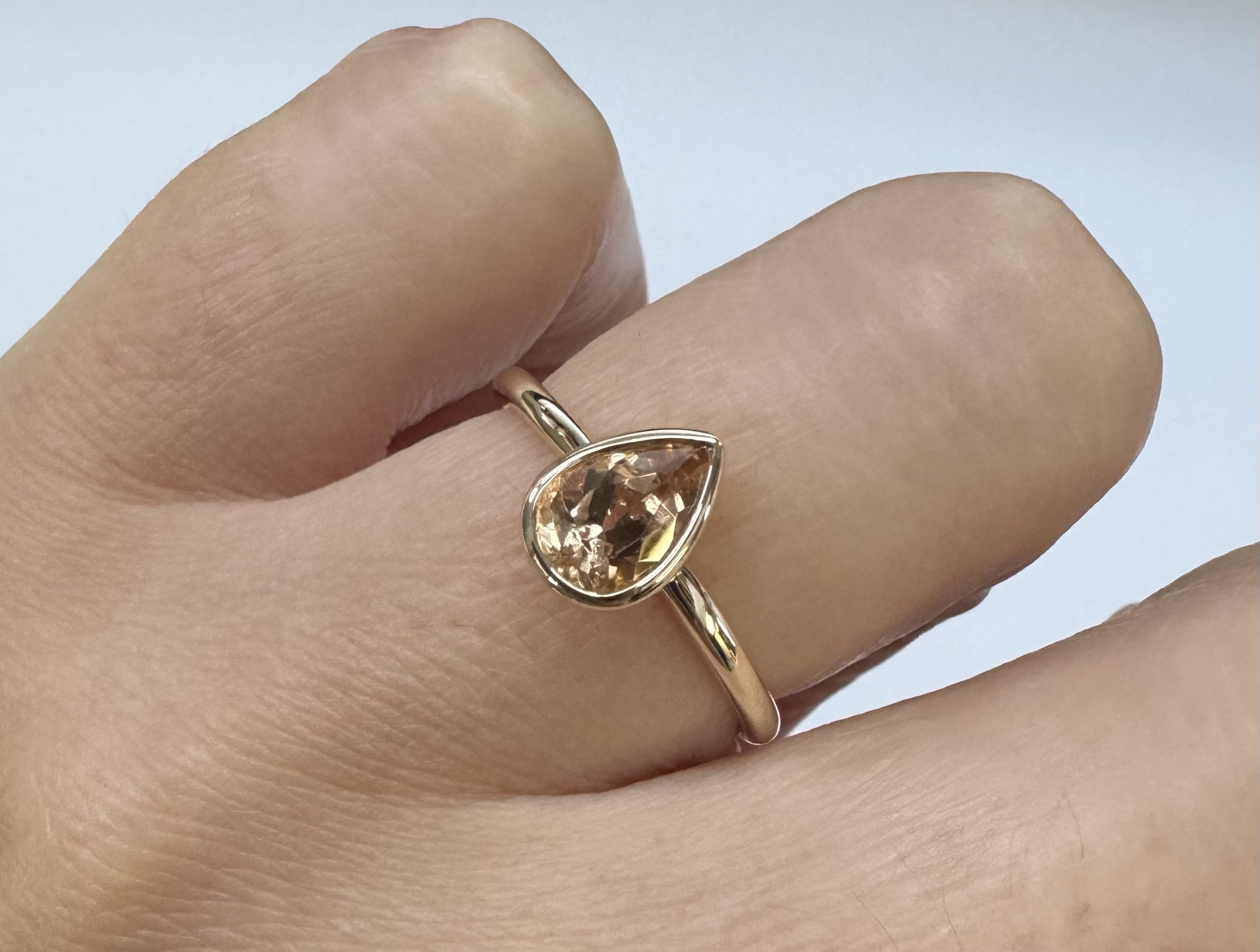 14k Yellow Gold Genuine .90 Cttw Topaz Bezel Ring - Image 6