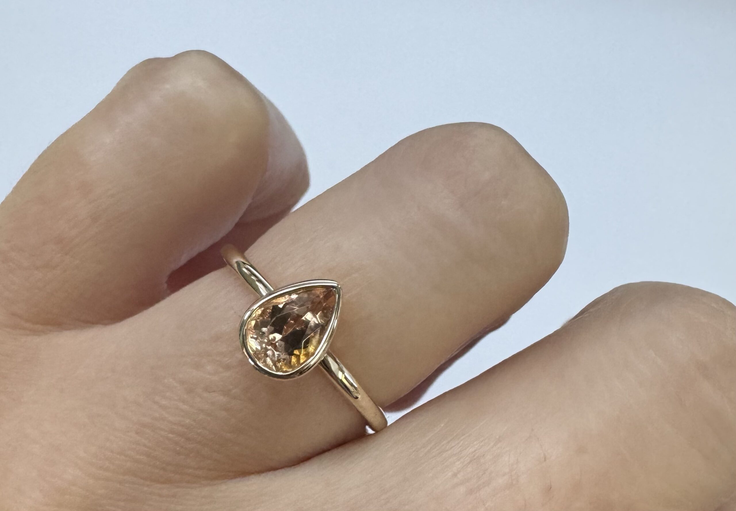 14k Yellow Gold Genuine .90 Cttw Topaz Bezel Ring - Image 8