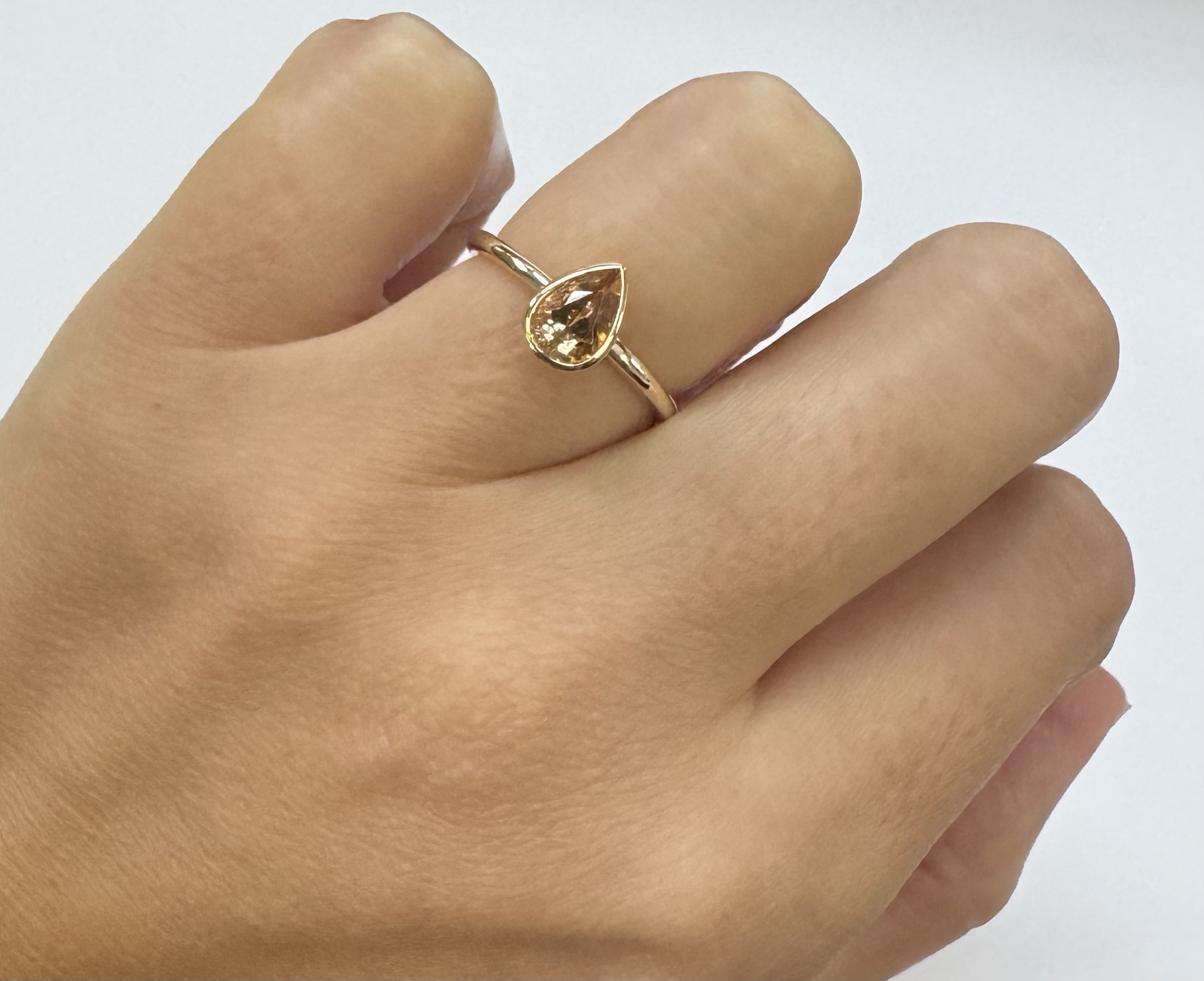 14k Yellow Gold Genuine .90 Cttw Topaz Bezel Ring - Image 16