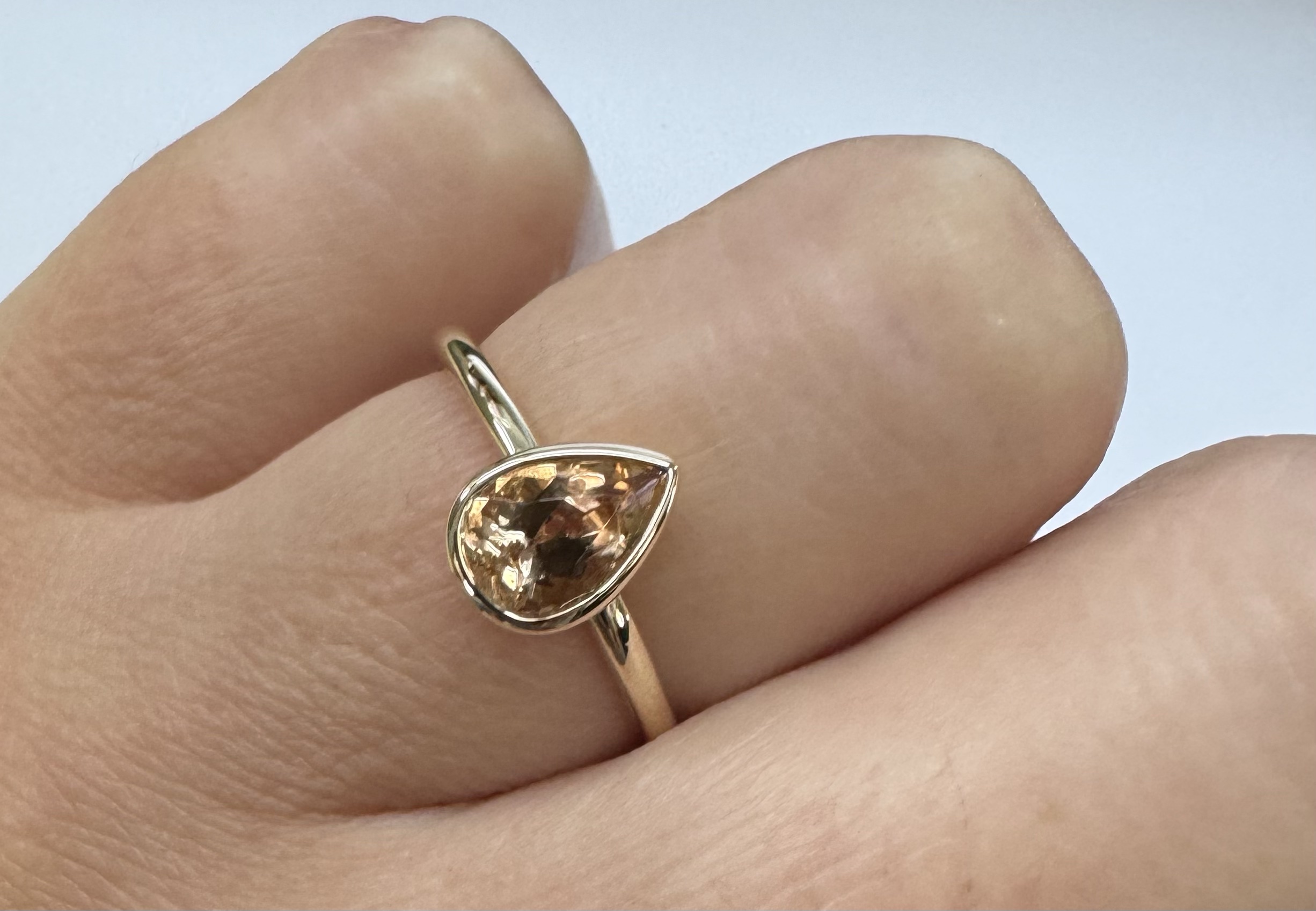 14k Yellow Gold Genuine .90 Cttw Topaz Bezel Ring - Image 18