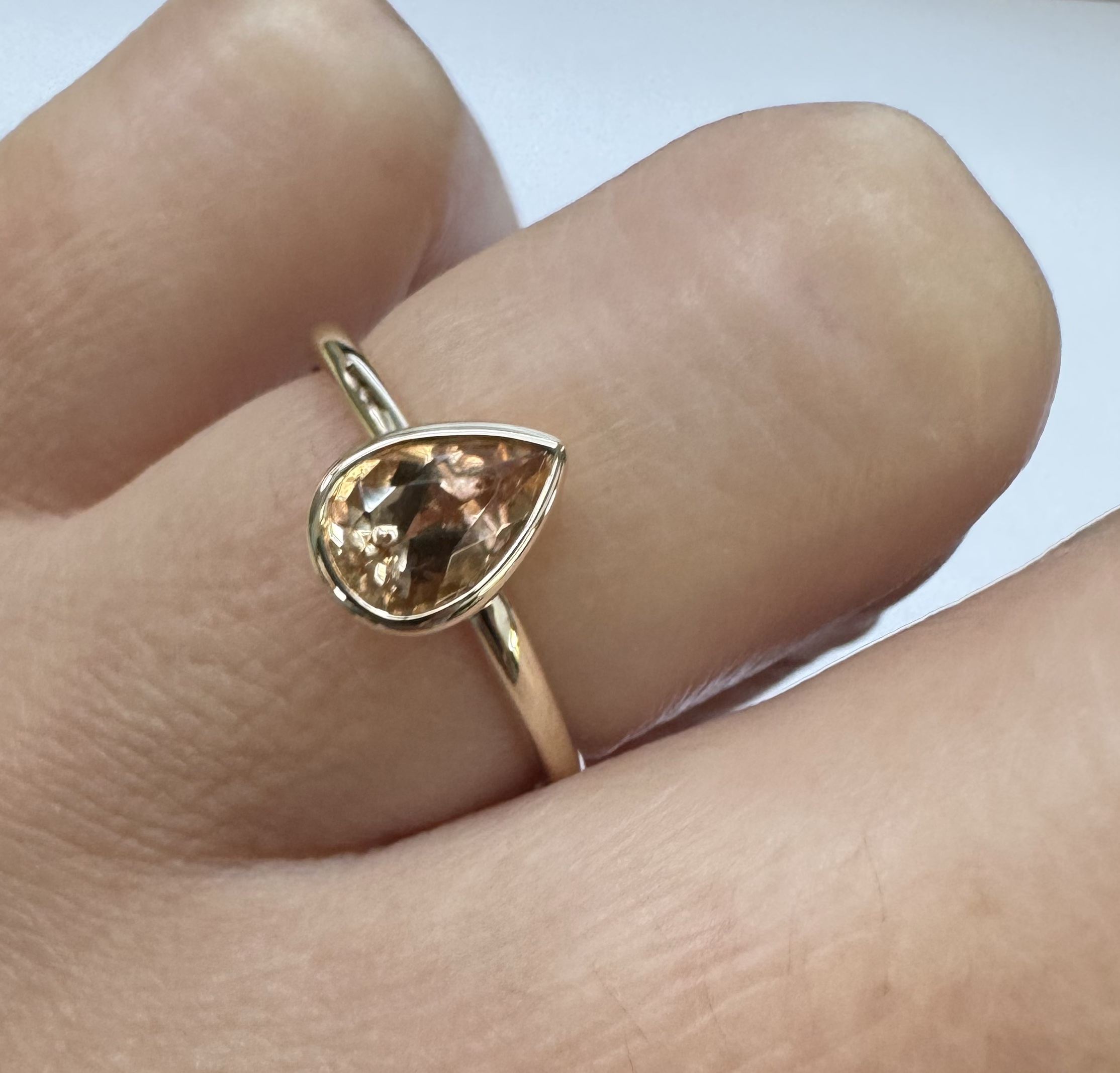 14k Yellow Gold Genuine .90 Cttw Topaz Bezel Ring - Image 19