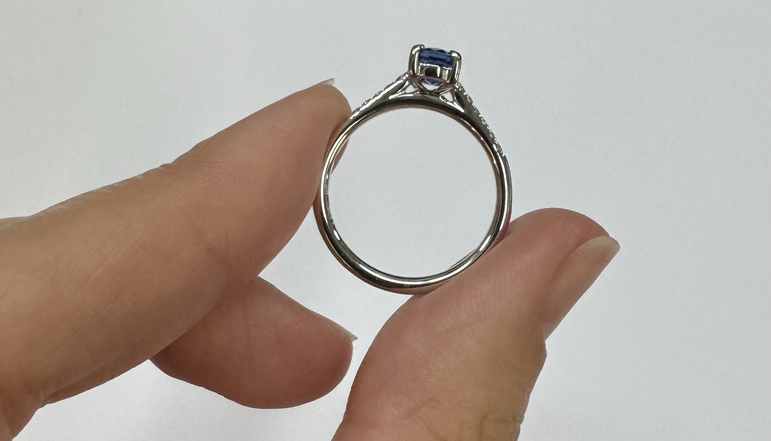 14k White Gold Genuine 1.21 Cttw Ceylon Sapphire & .12 Cttw Diamond Ring - Image 53