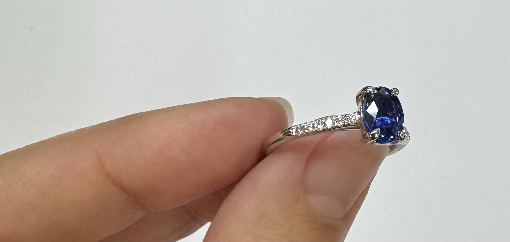 14k White Gold Genuine 1.21 Cttw Ceylon Sapphire & .12 Cttw Diamond Ring - Image 46