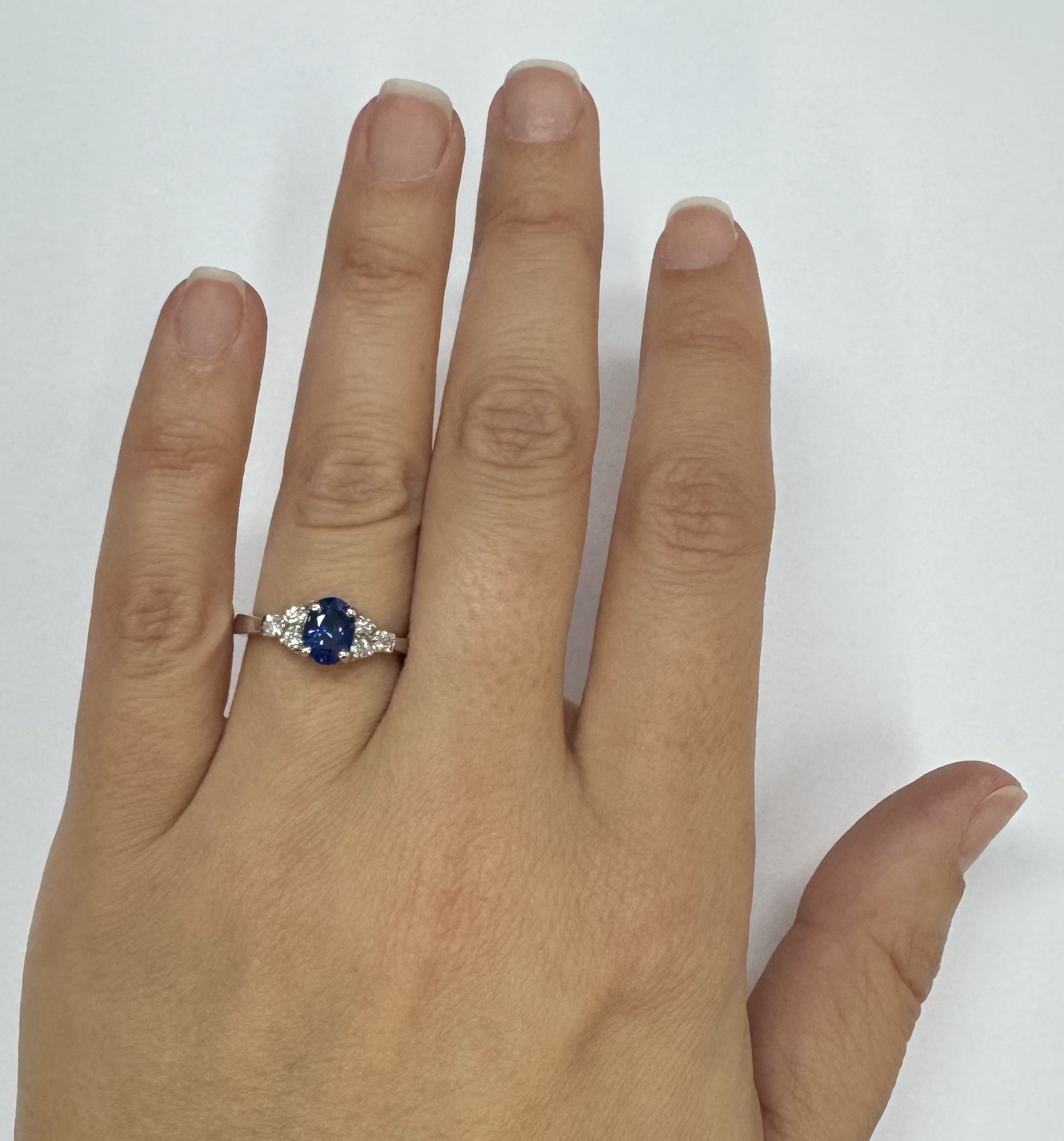 14k White Gold Genuine 1.26 Cttw Sapphire & .29 Cttw Diamond Ring - Image 15