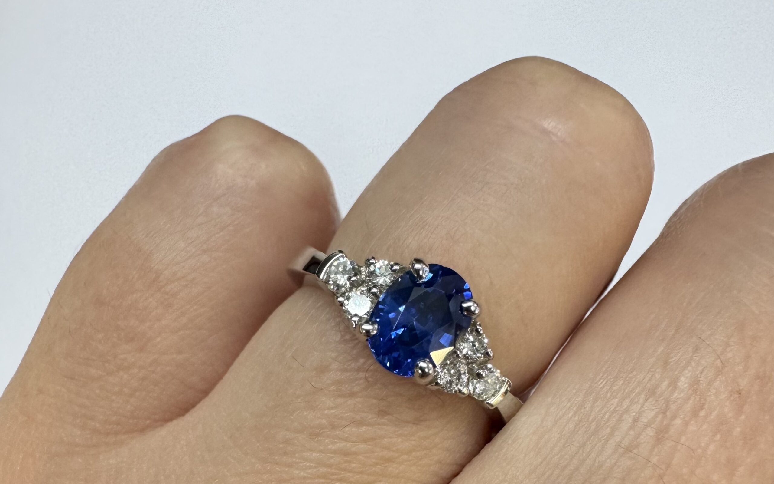 14k White Gold Genuine 1.26 Cttw Sapphire & .29 Cttw Diamond Ring - Image 17