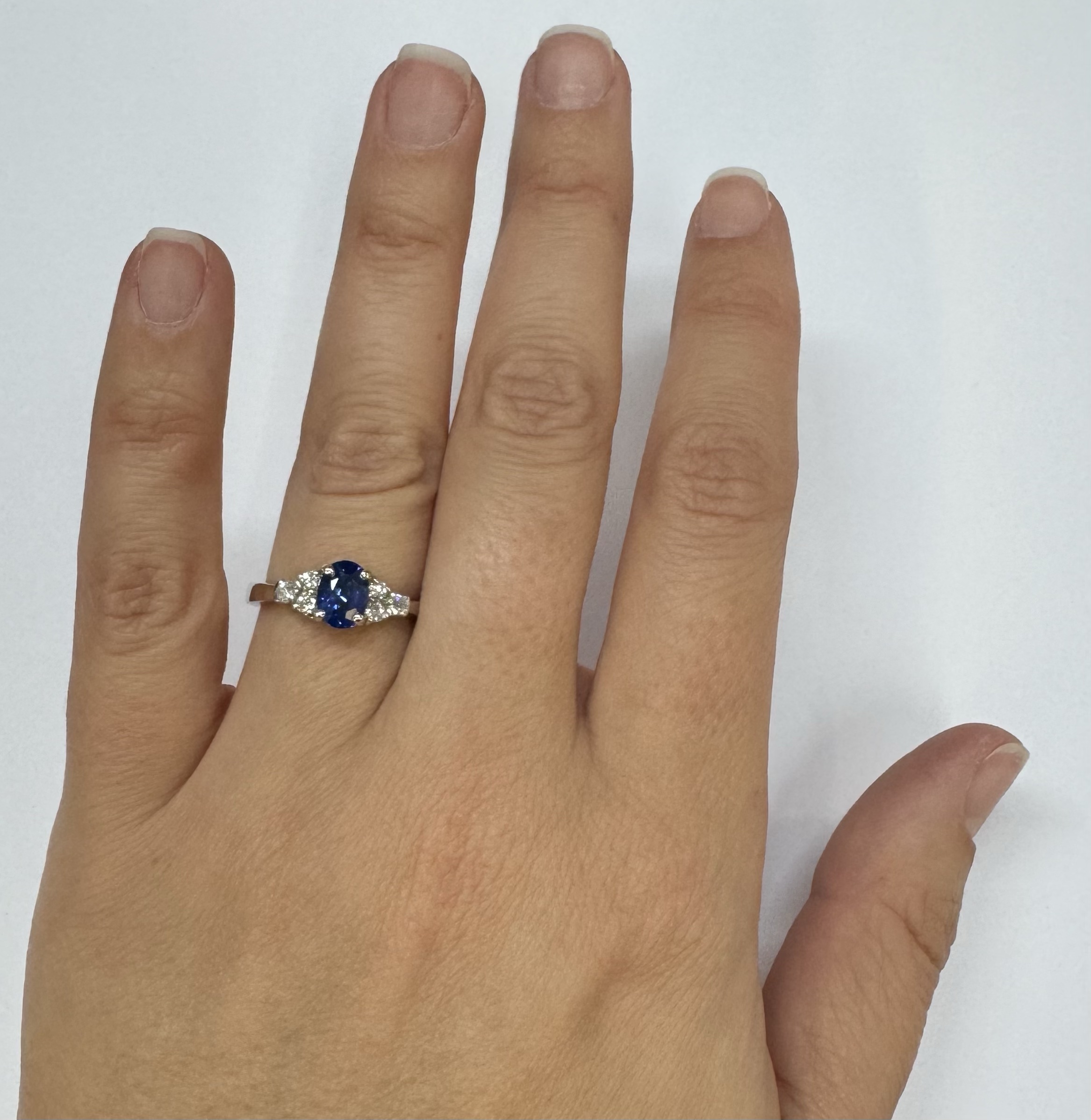 14k White Gold Genuine 1.26 Cttw Sapphire & .29 Cttw Diamond Ring - Image 21