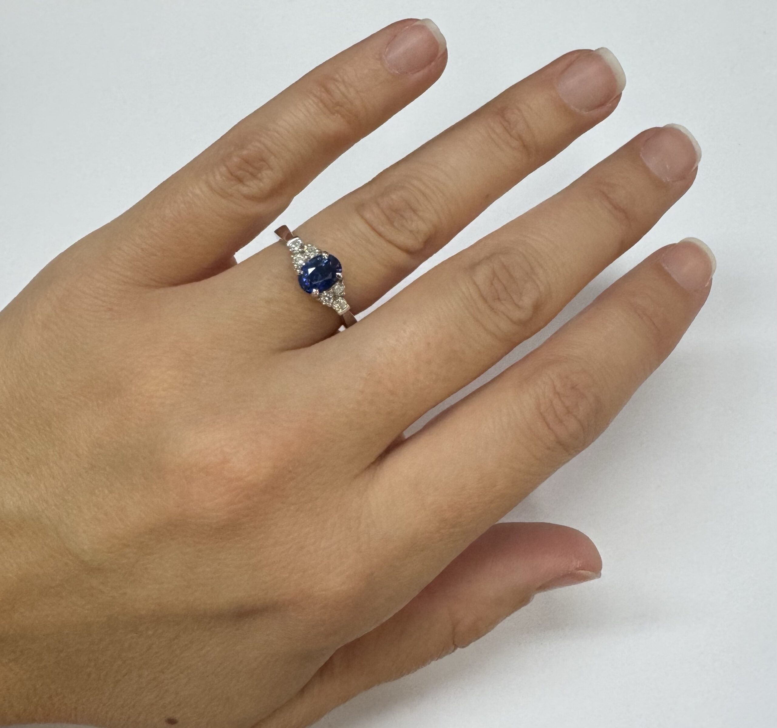 14k White Gold Genuine 1.26 Cttw Sapphire & .29 Cttw Diamond Ring - Image 23